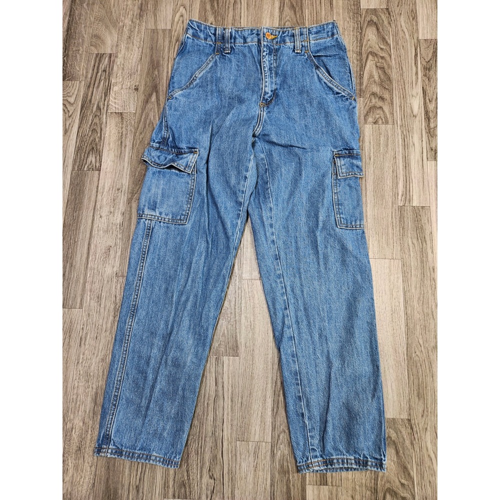 Universal Thread Cargo Pockets Boyfriend Jeans Womens 4R Blue Utility Denim